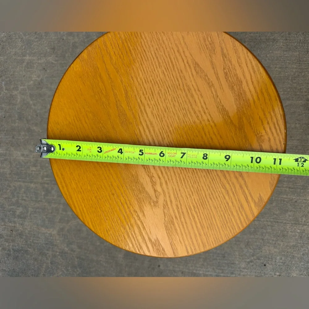 Mid-Century Modern Wooden Pedestal Round Doll Table for 18” Doll